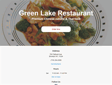 Tablet Screenshot of greenlakerestaurant.net